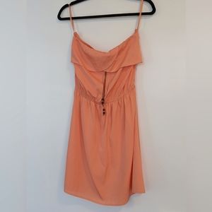 Peach strapless dress